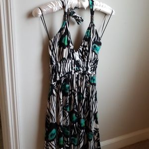 NWOT Express Peacock Halter Dress